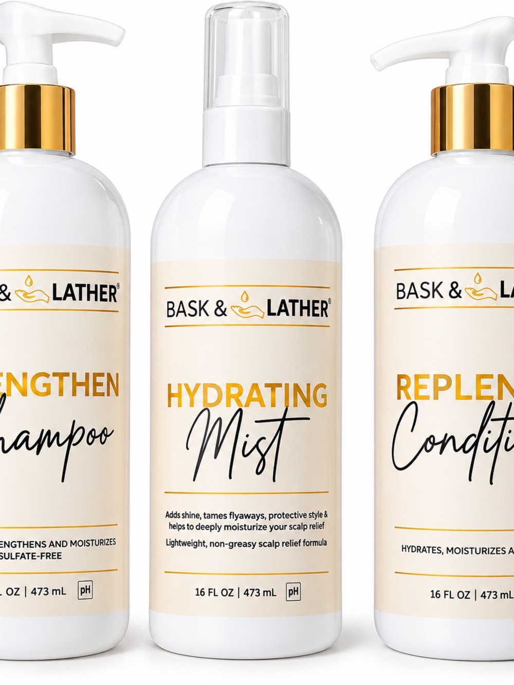 Bask & Lather Hydrating Mist Conditioner — White